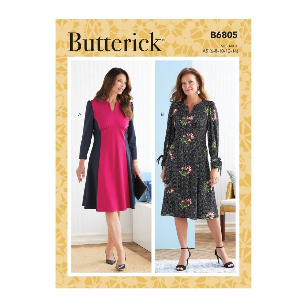 Butterick B6805 Womens Dress Sewing Pattern Sizes‎ 6-14 A-Line  Design